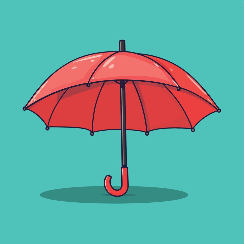 Umbrella Icon and Cartoon Illustration vector