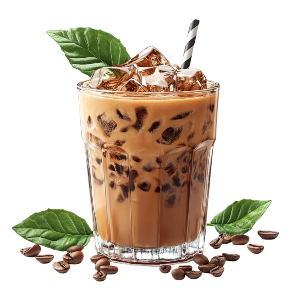 Glass of Iced Coffee with Chocolate Chips png