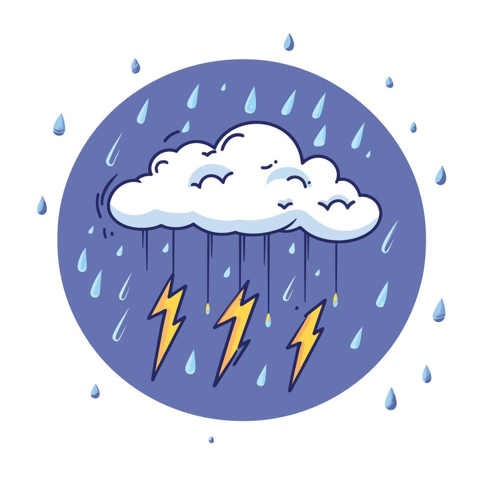 Thunderstorm Lightning Icon vector