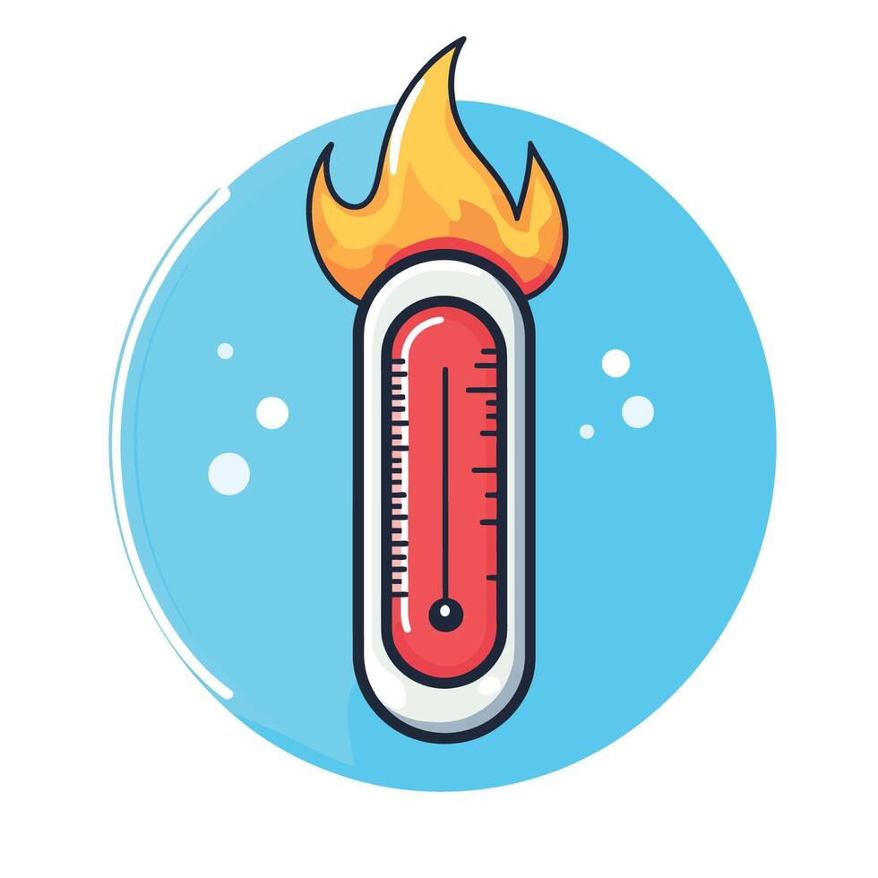 Cartoon Thermometer Hot Icon vector