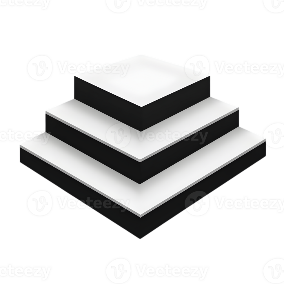 Create Stunning Three-Tiered Displays with Transparent Backgrounds, Ideal for Graphic Design Projects. png