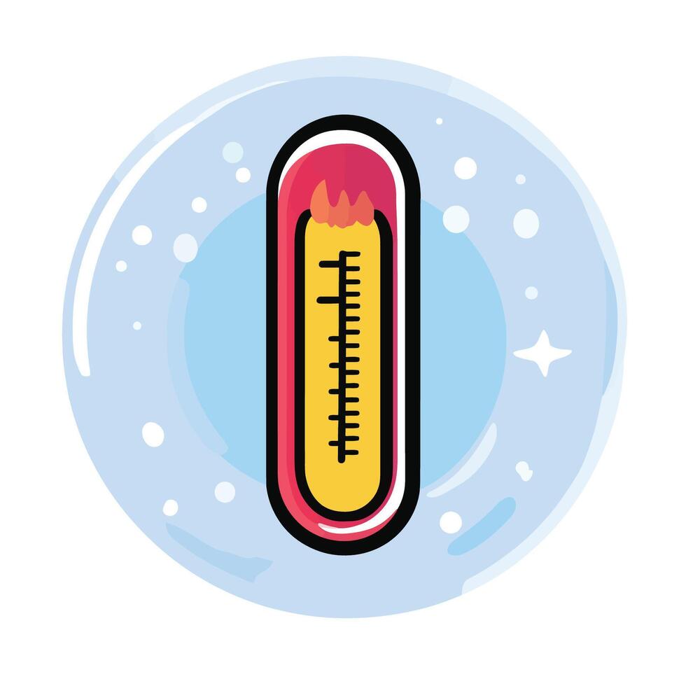 Cartoon Hot Thermometer Icon vector