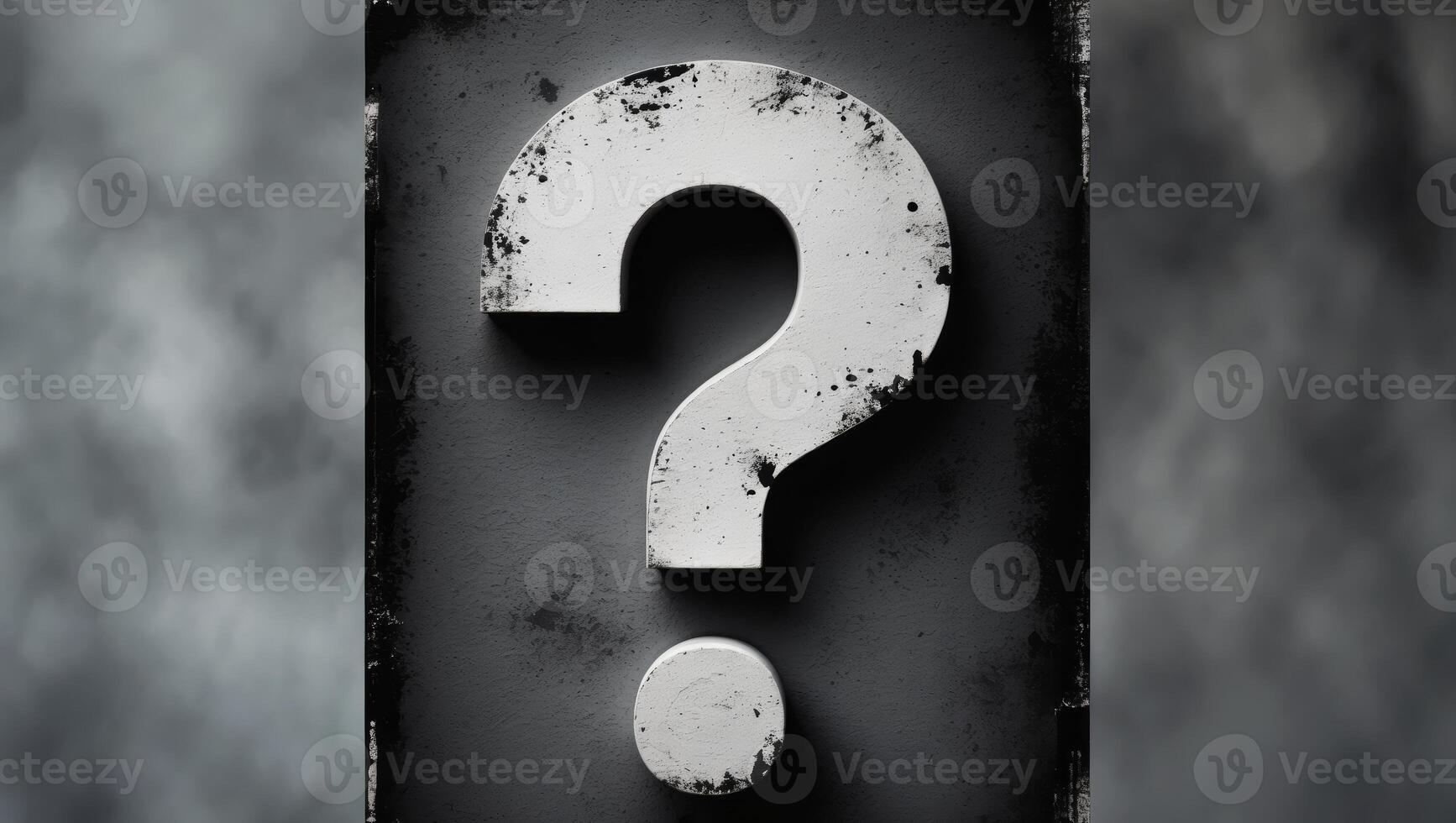 A question mark is shown on a black background photo