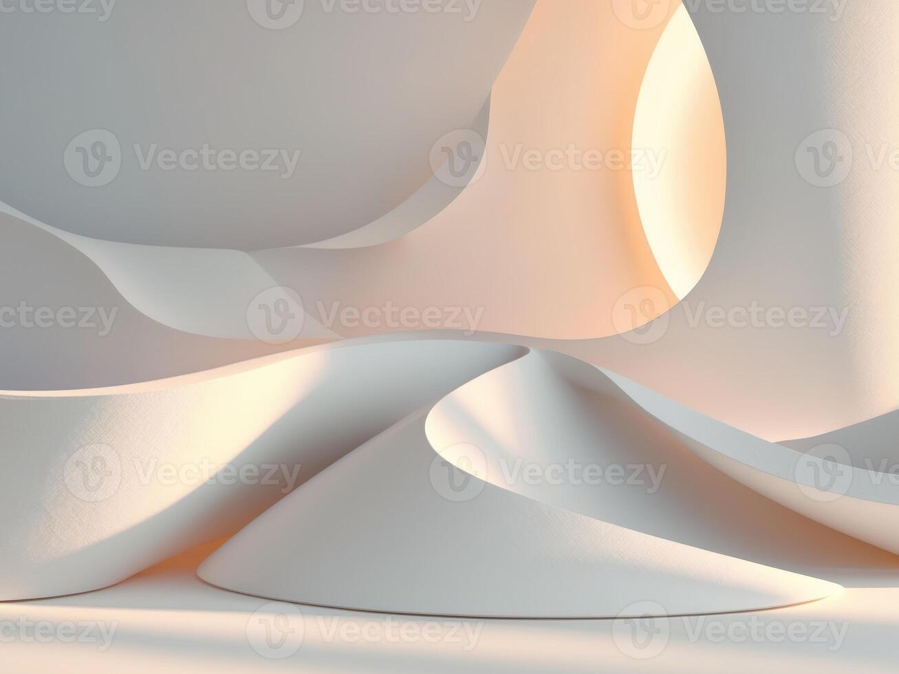3d rendering of a white wall with curved shapes photo