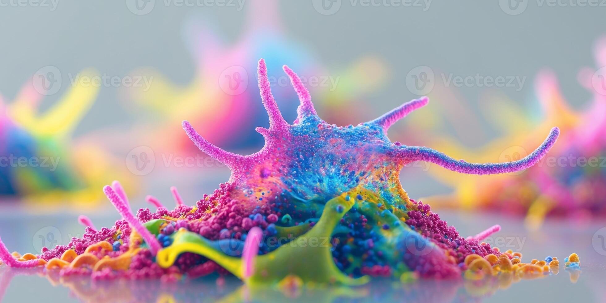 Colorful liquid is seen in the middle of a pool photo