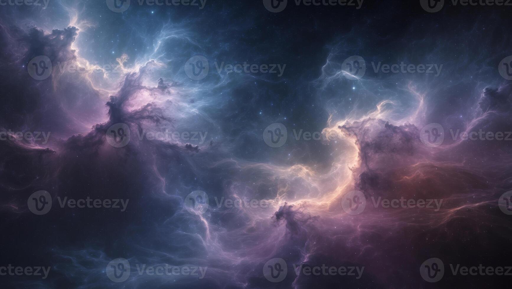 A Cosmic Nebula with Swirling Clouds of Gas and Dust photo