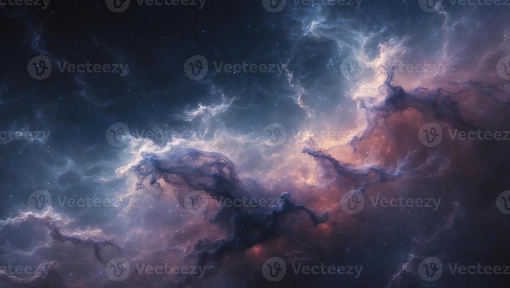 A Cosmic Nebula with Swirling Clouds of Gas and Dust photo