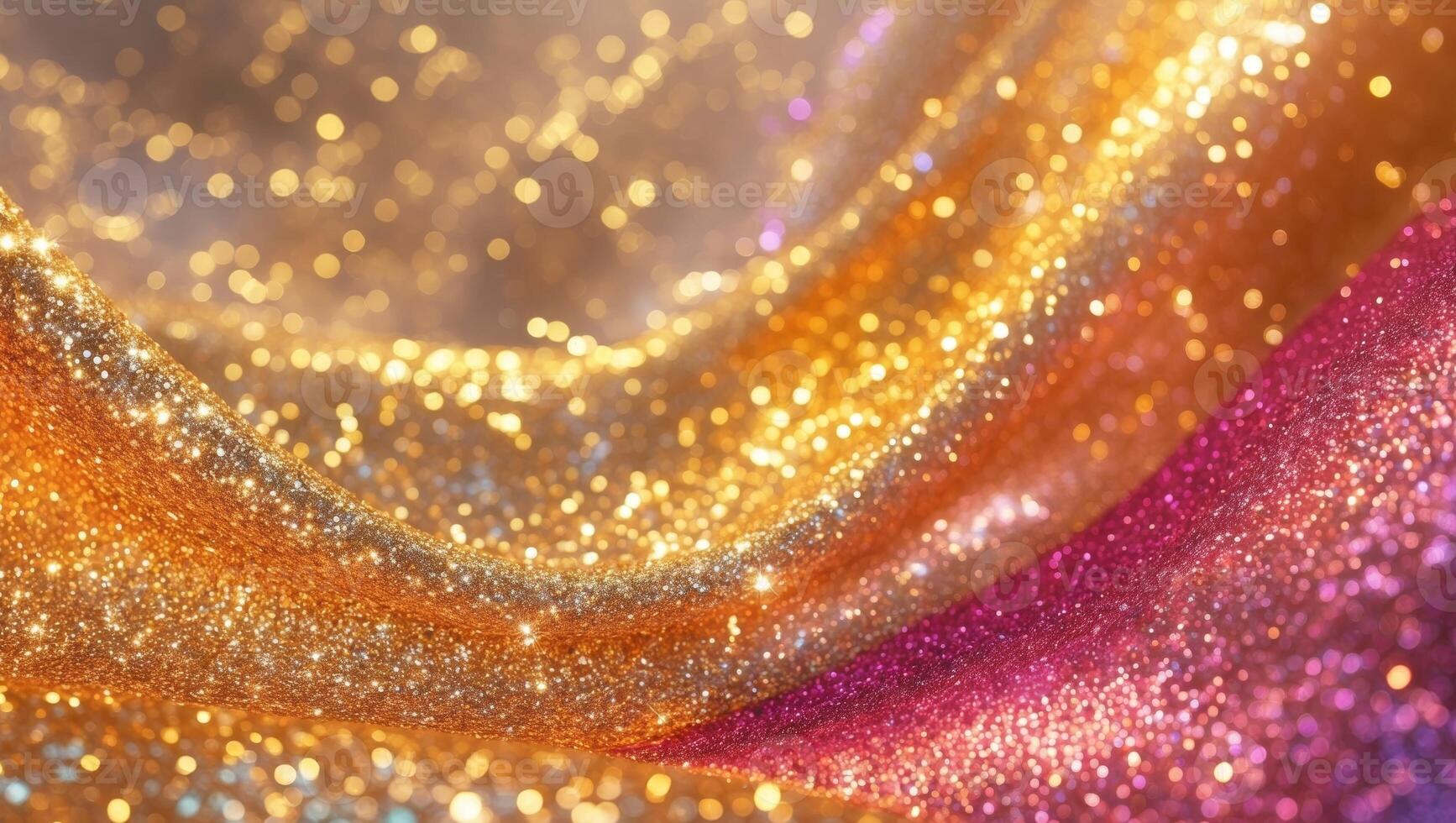 An abstract golden glitter background with bright lighting and vivid hues forming a beautiful and energetic visual with luxurious tones photo