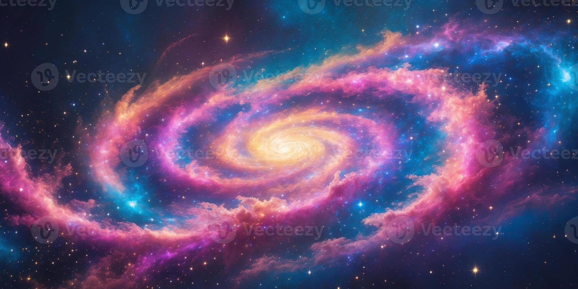 Abstract Colorful Galaxy with Stars and Nebulae photo