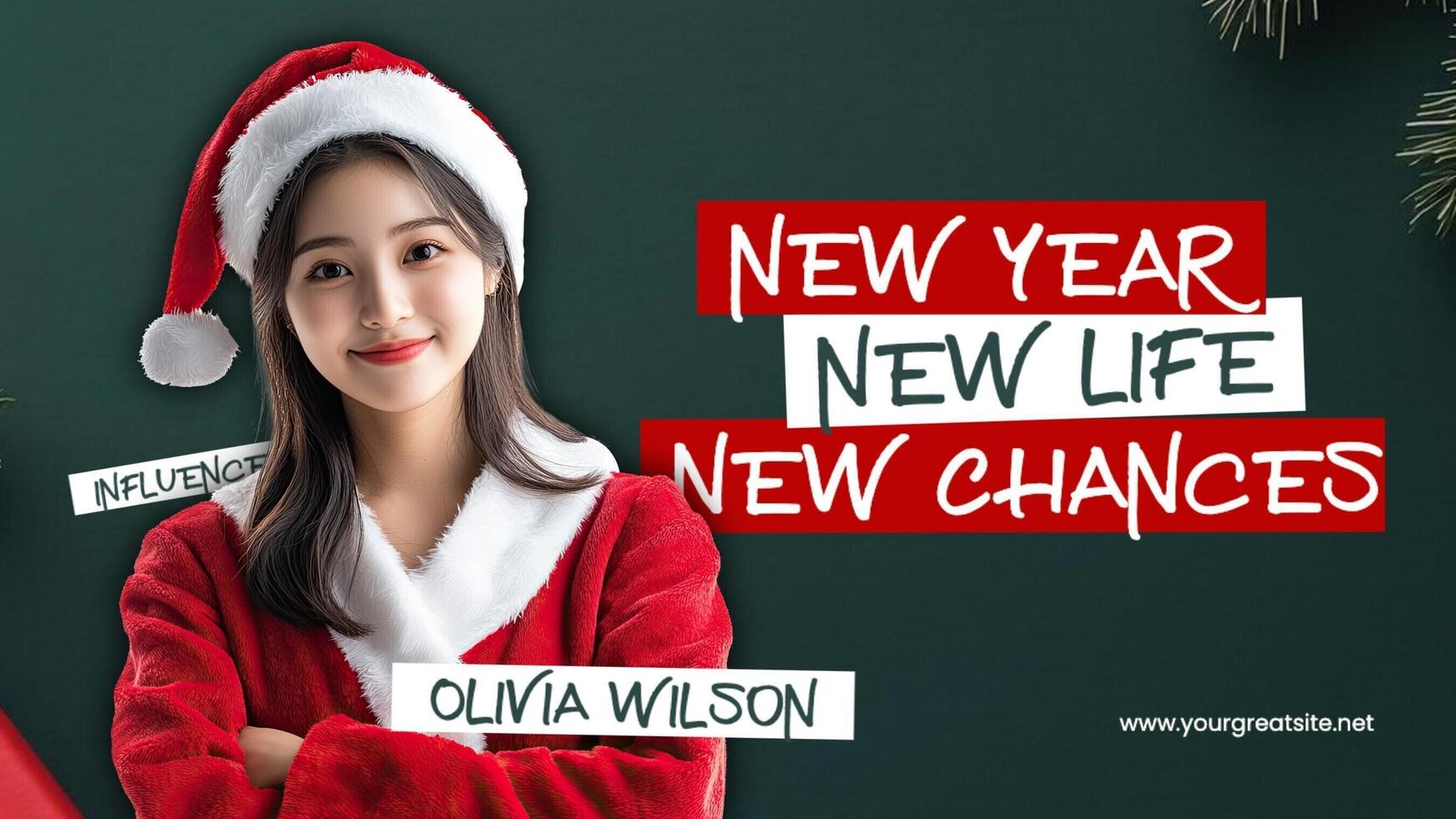 Green Red Modern Influencer Page Facebook Cover template