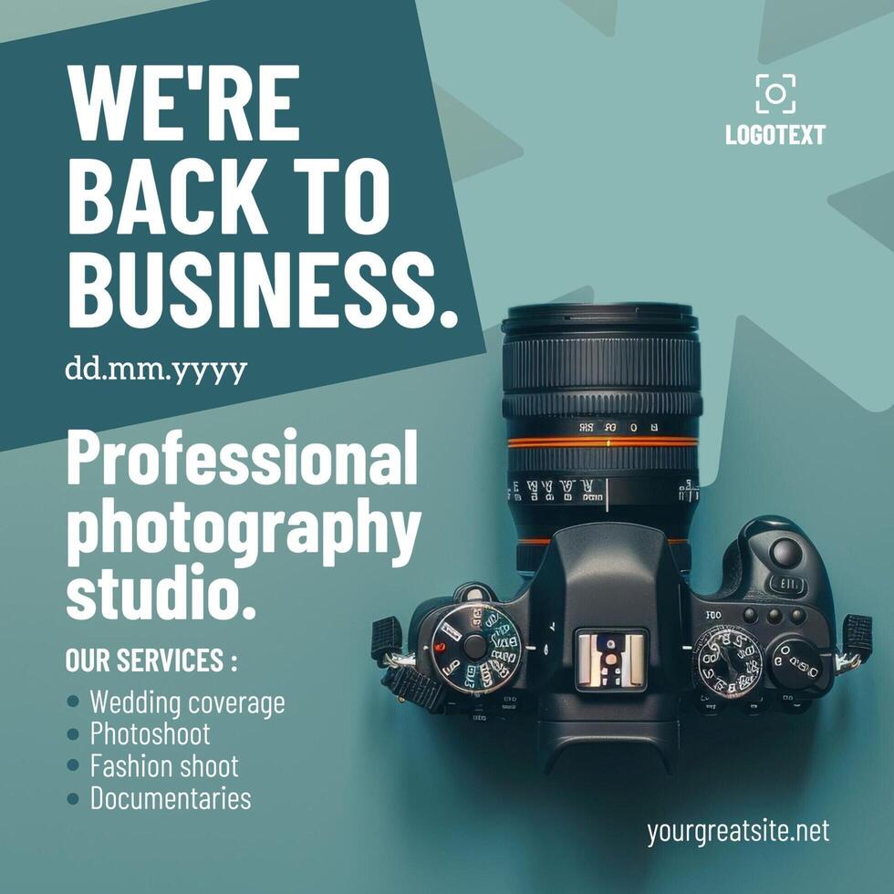 Photography Studio Reopens Instagram Post template