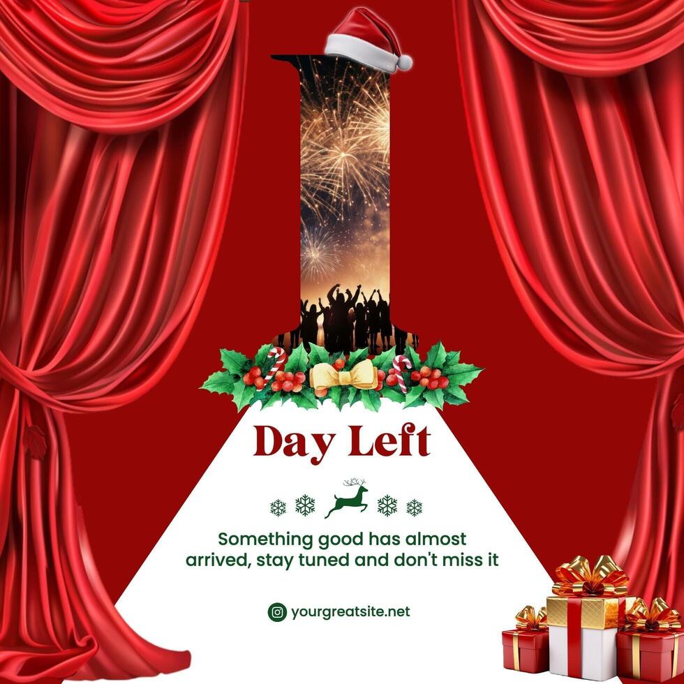 Red Modern New Year Countdown Instagram Post template