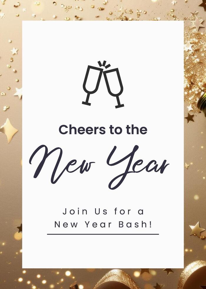 New Year Party Invitation Card template