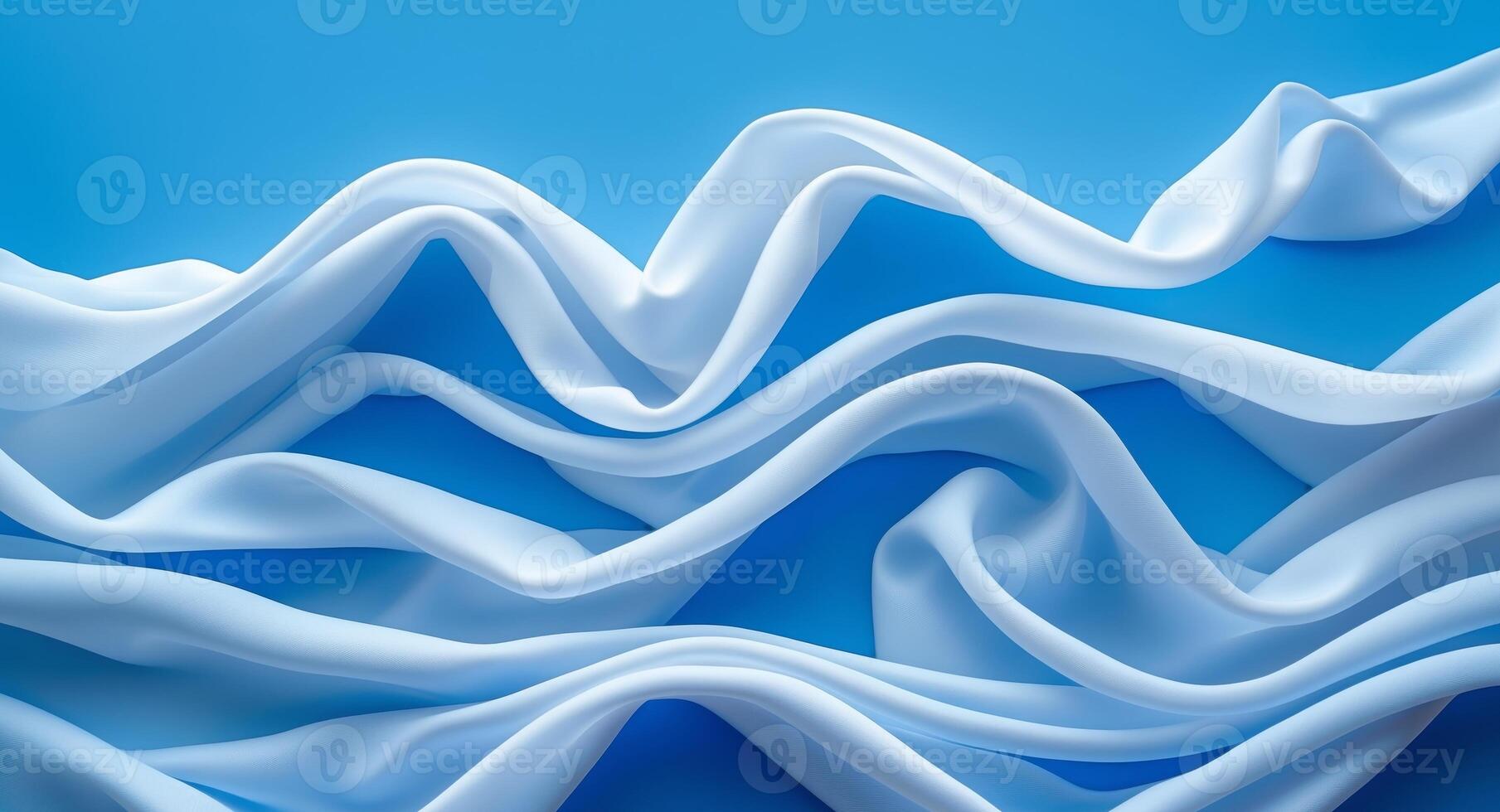 Blue and white fabric with waves on it photo