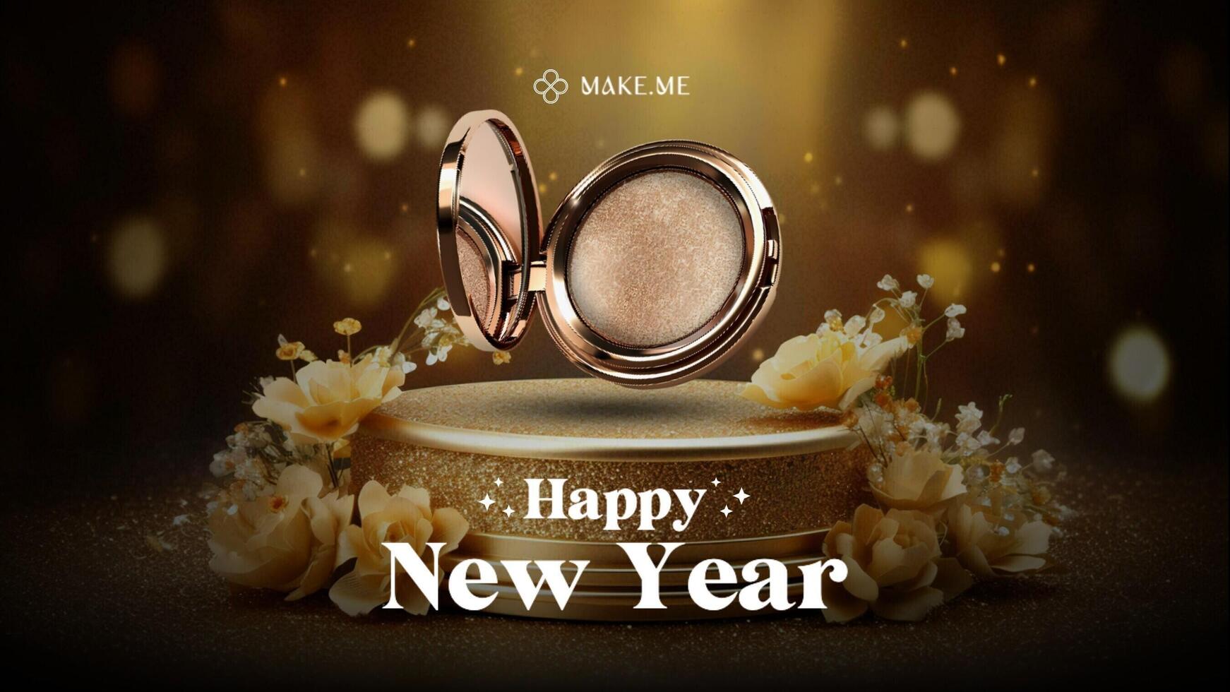 Make Up E-commerce New Year Theme Facebook Cover template