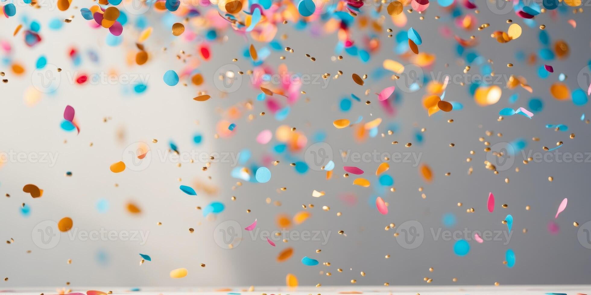 confetti from a celebration bright confetti falling from above a photo