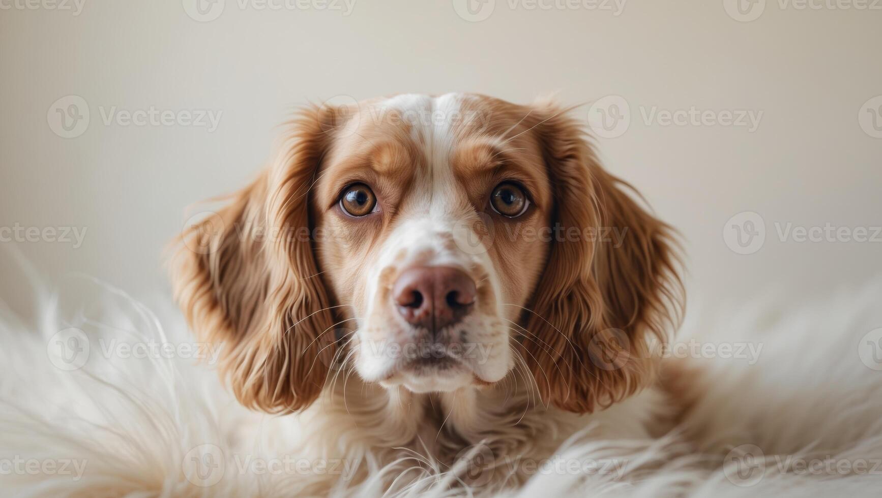 Cute welsh springer spaniel breed dog with ultra layer. photo