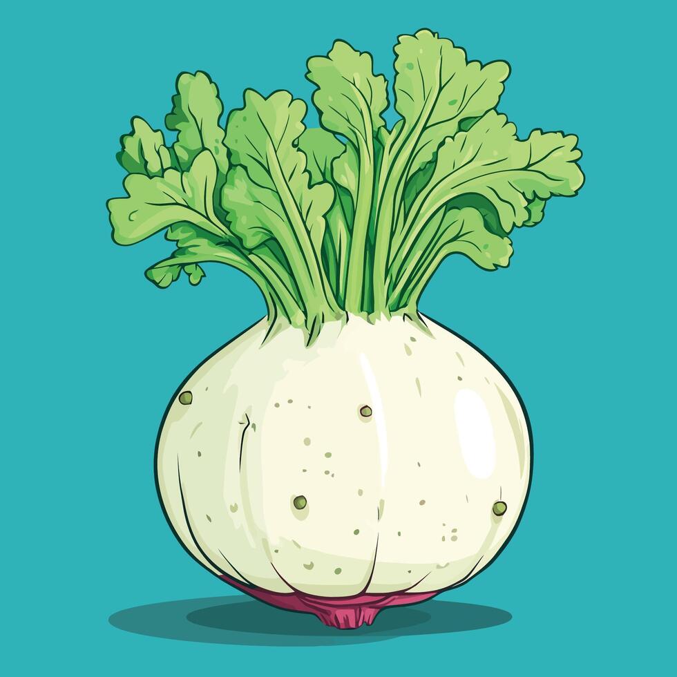 Cute Celeriac Vegetable Cartoon Illustration vector