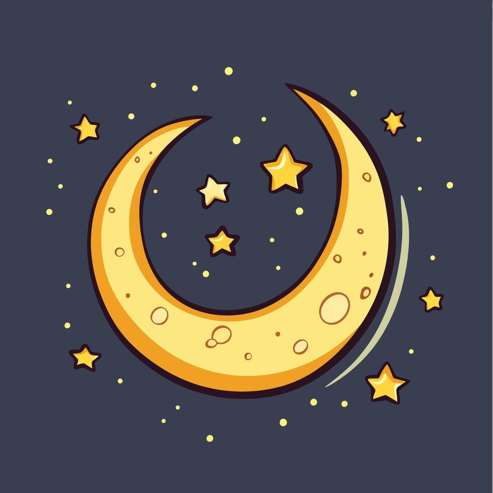 Moon and Stars Icon vector