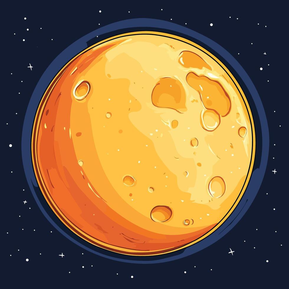Cartoon Moon Icon Without Shadow Water vector