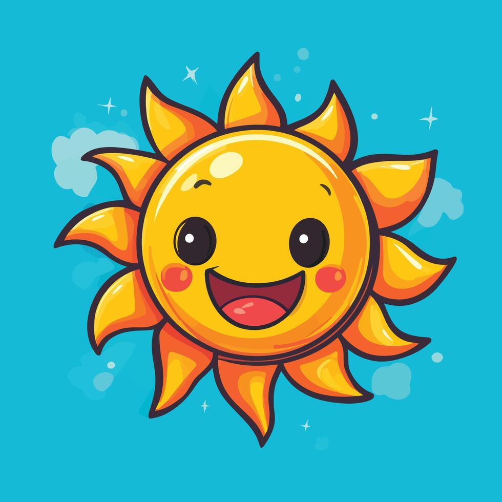 Cartoon Sun Icon Animated Illustration vector