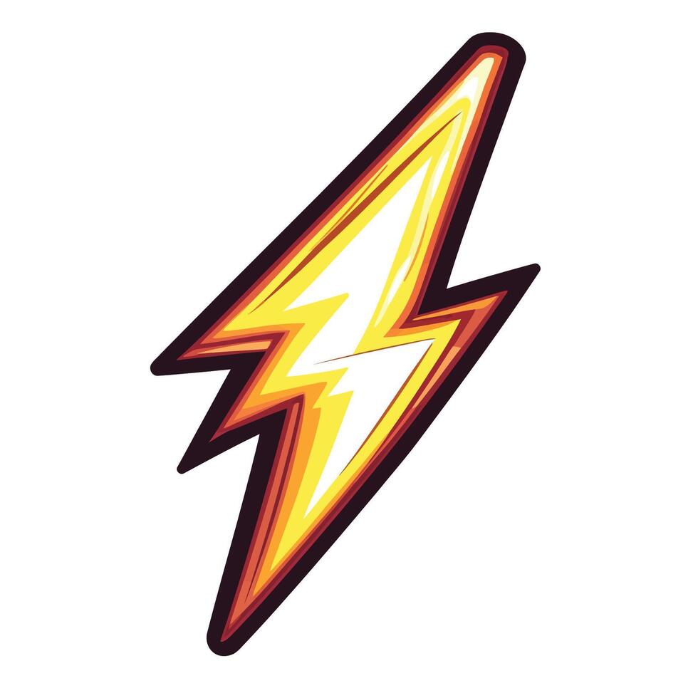 Lightning Bolt Icon Cartoon Illustration vector