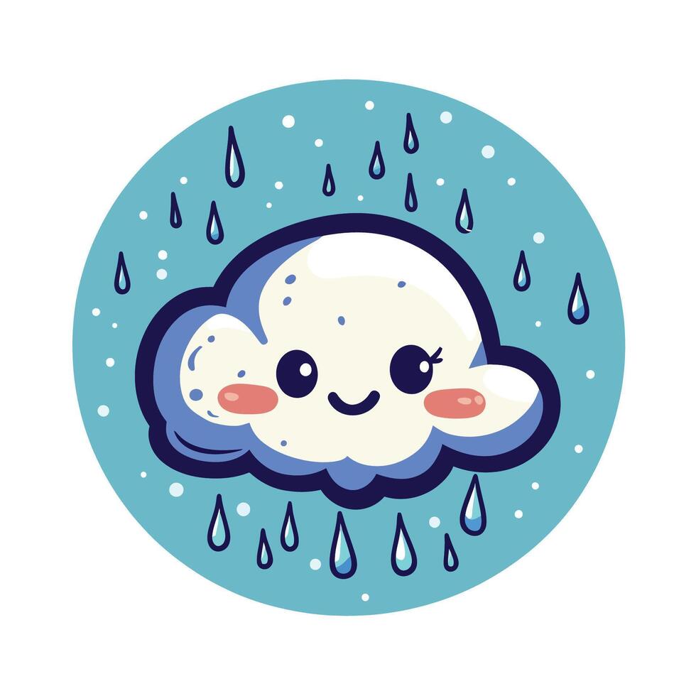 Cartoon Rain Cloud Icon vector