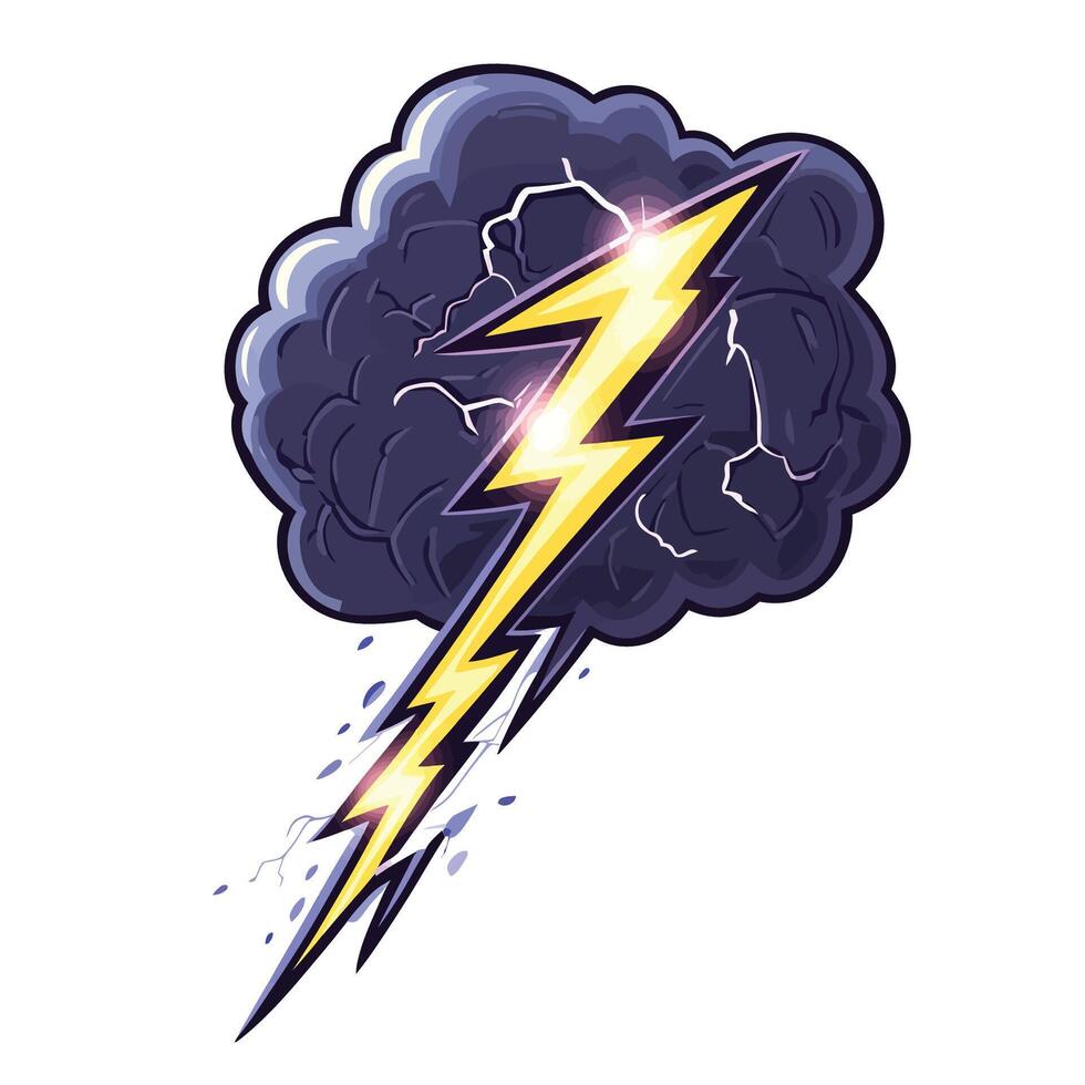 Cartoon Lightning Strike Icon vector