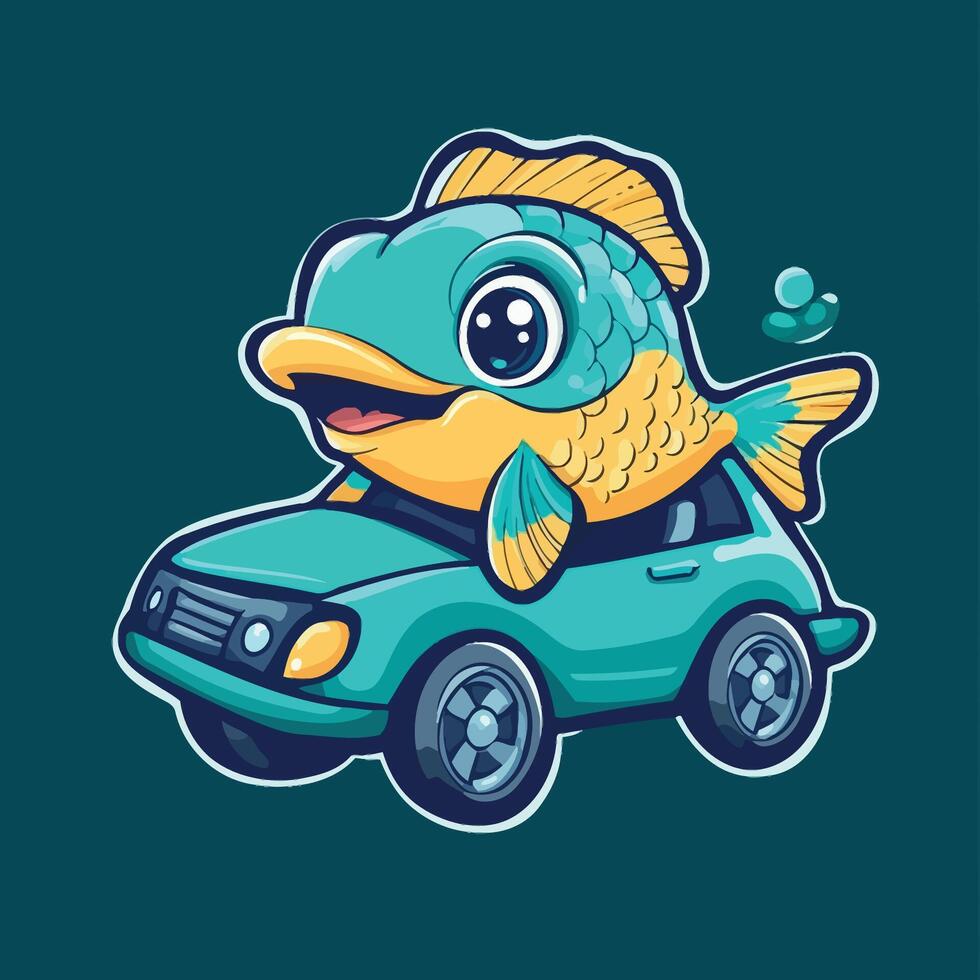 Bubbly Fish Driver vector