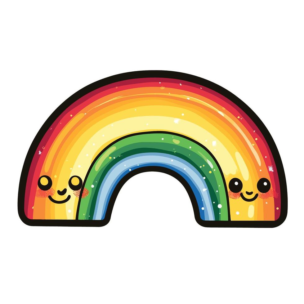 Cartoon Rainbow Icon Without Shadow vector