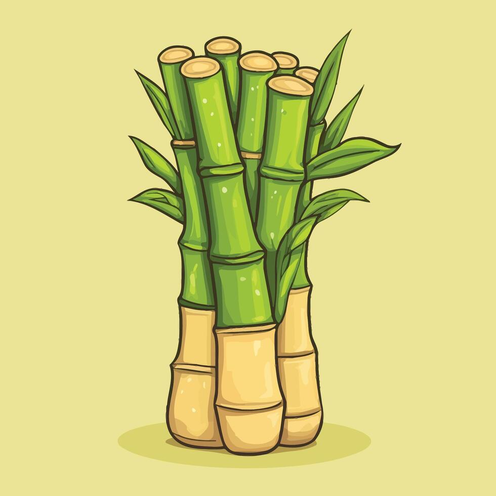 Cute Bamboo Shoots Vegetable Cartoon vector