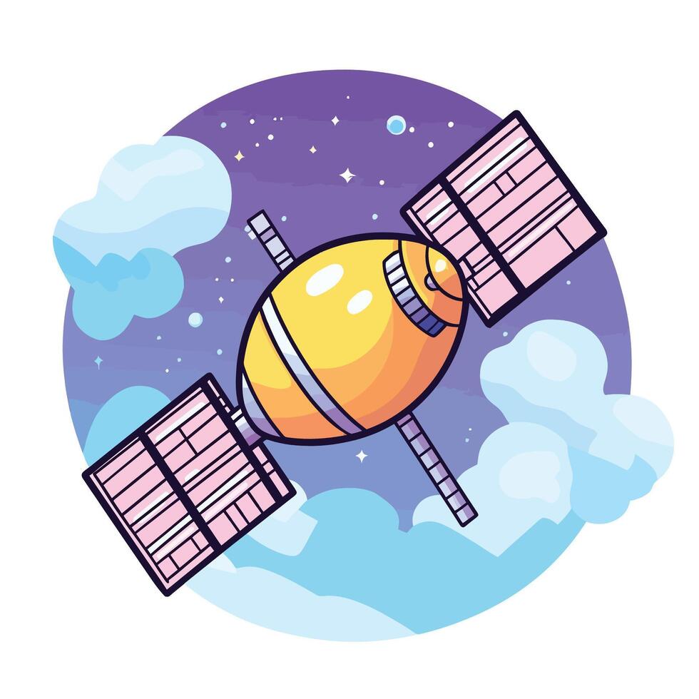 Weather Satellite Icon Illustration vector
