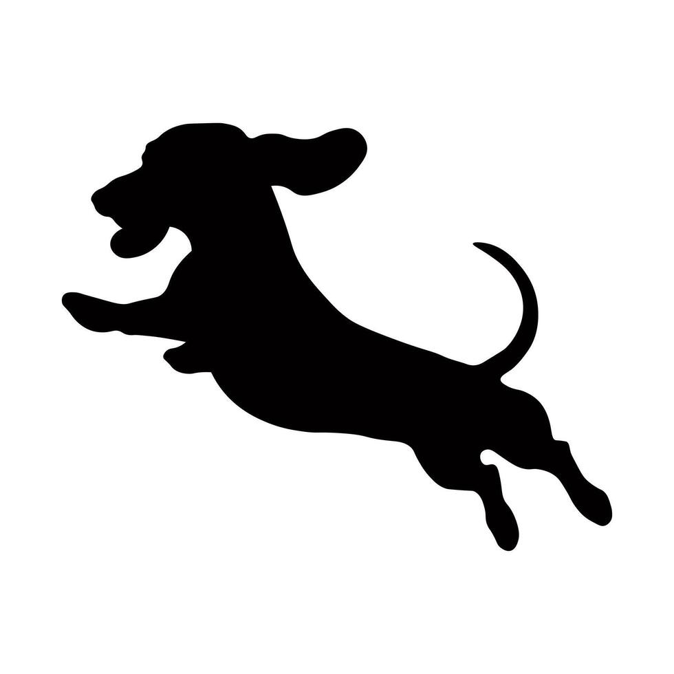 Dog silhouette isolated on white background. Dachshund silhouette vector
