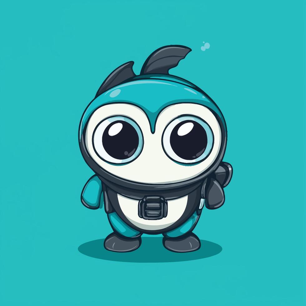 Cute Fish Cartoon Character in Sweater vector