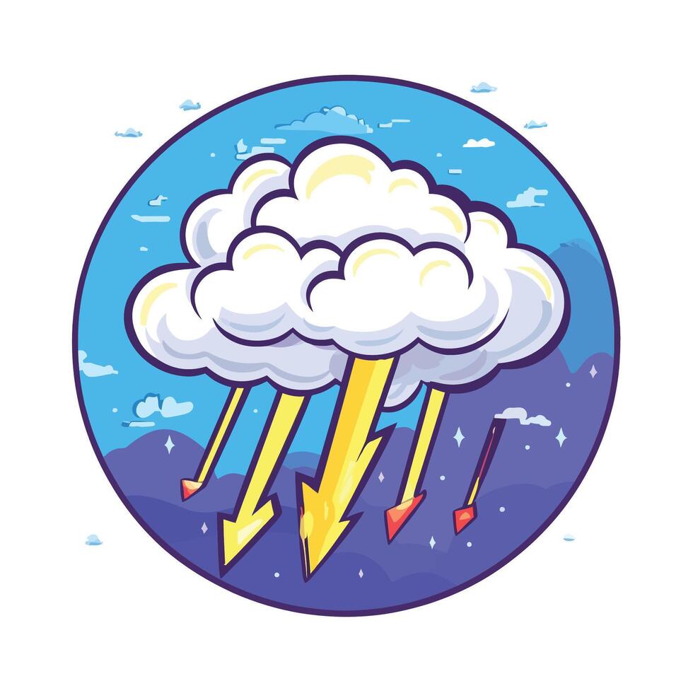 Cartoon Thunderstorm Icon vector