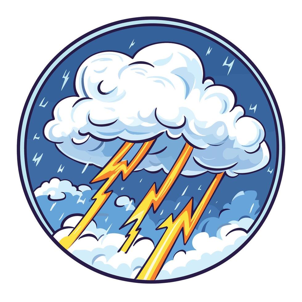 Thunder and Lightning Icon Illustration vector
