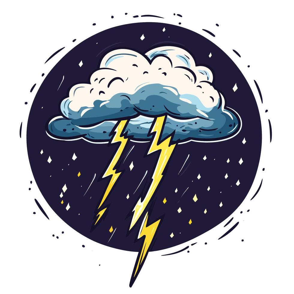 Cartoon Thunder and Lightning Icon vector