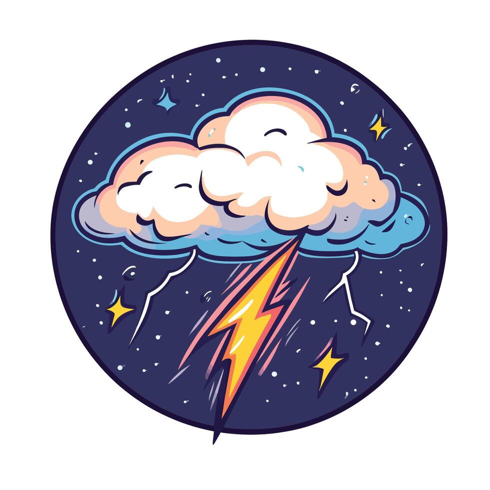 Electric Thunder Icon Illustration vector