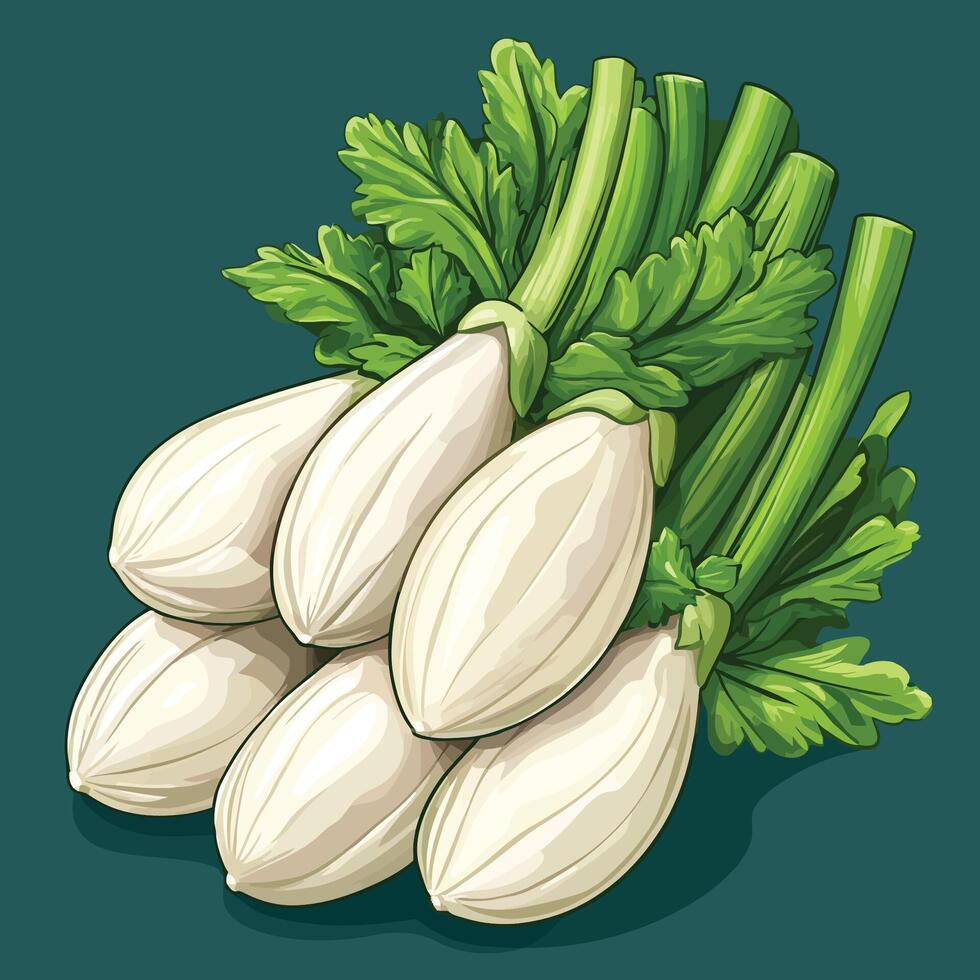A Cute of Endive Vegetable Cartoon Illustration vector