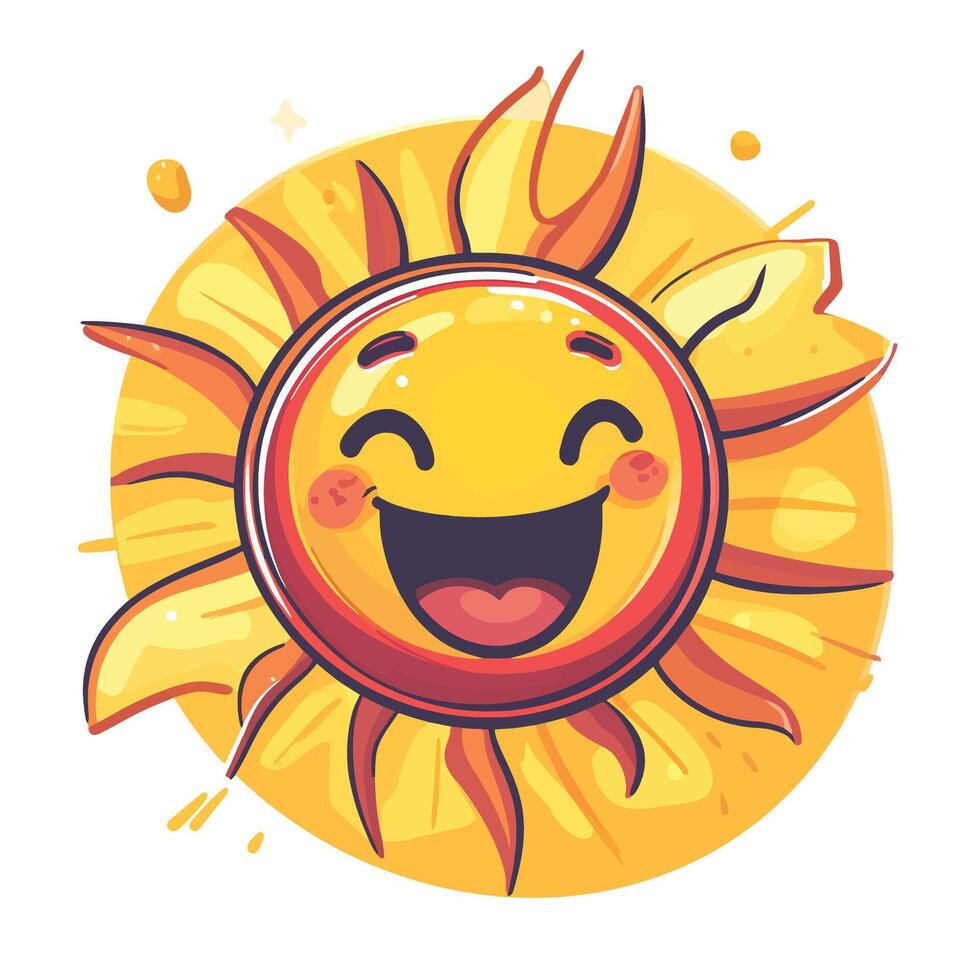 Cartoon Sun Rays Icon Without Shadow vector