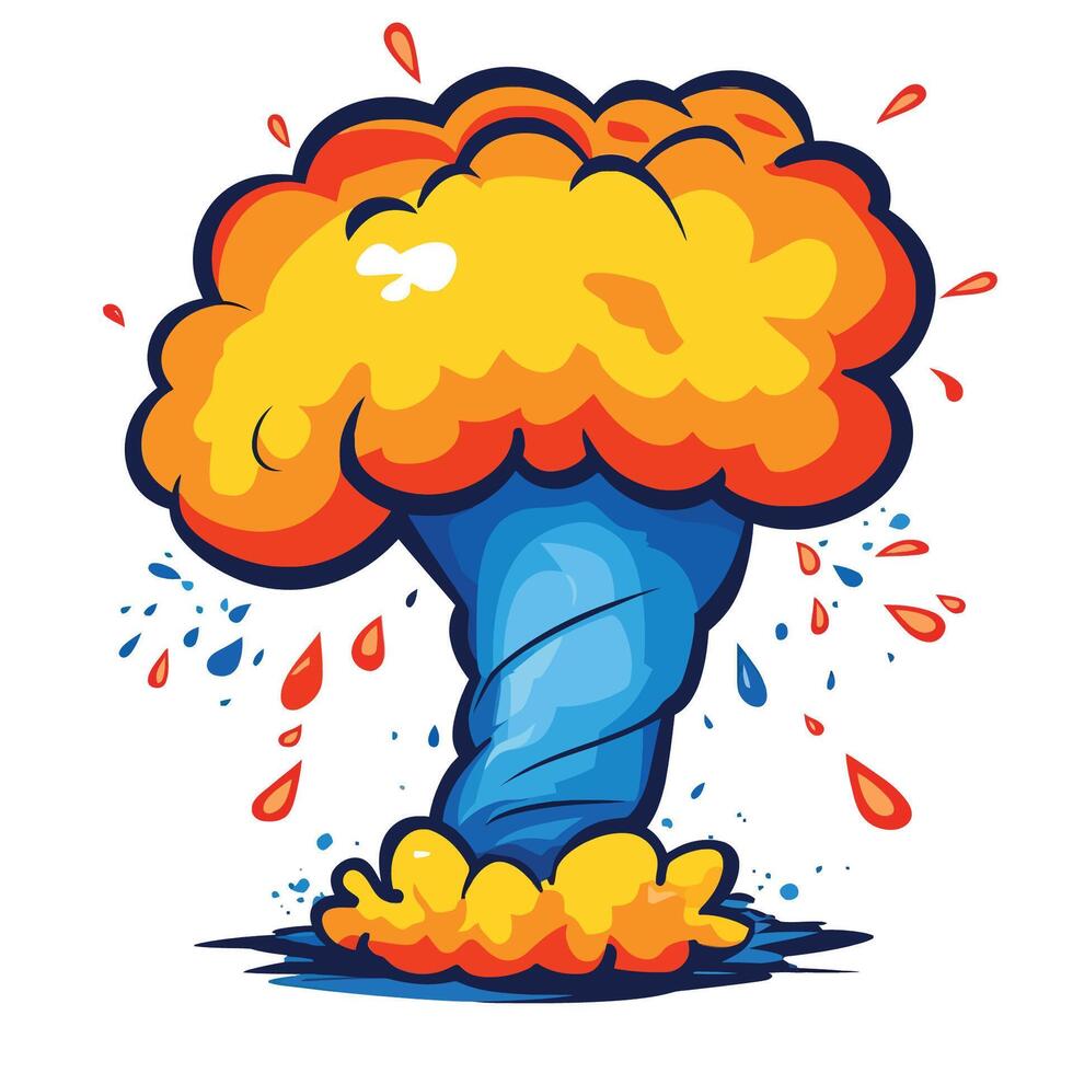 Cartoon Tornado Warning Icon vector