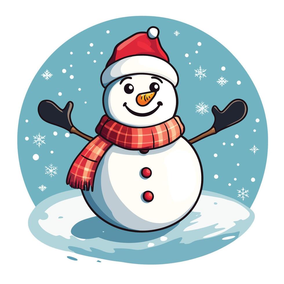 Snowman and Icon Illustration Without Shadow vector