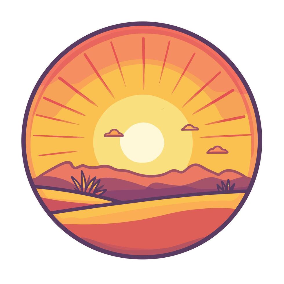 Cartoon Sunrise Icon vector