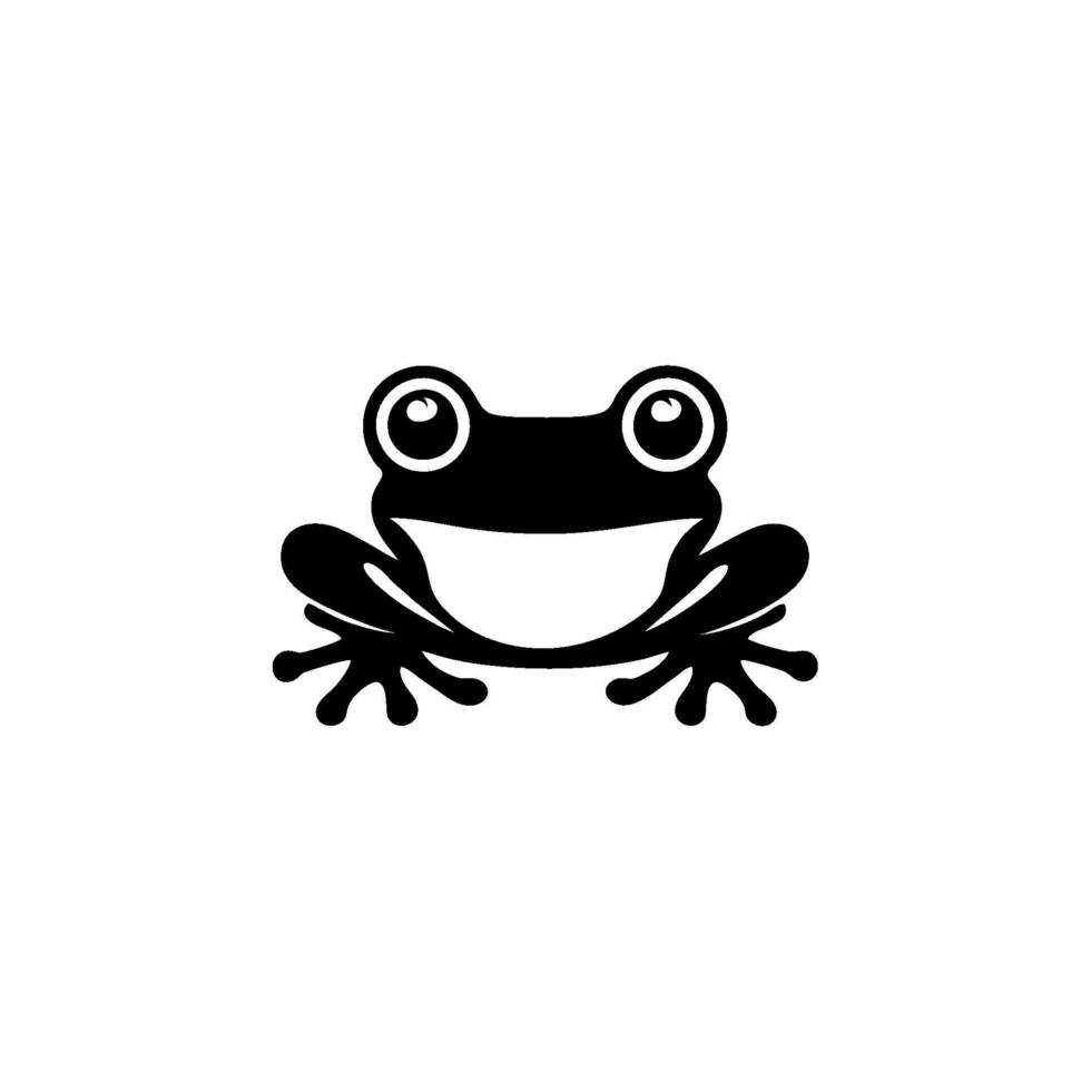 a black and white frog icon on a white background vector