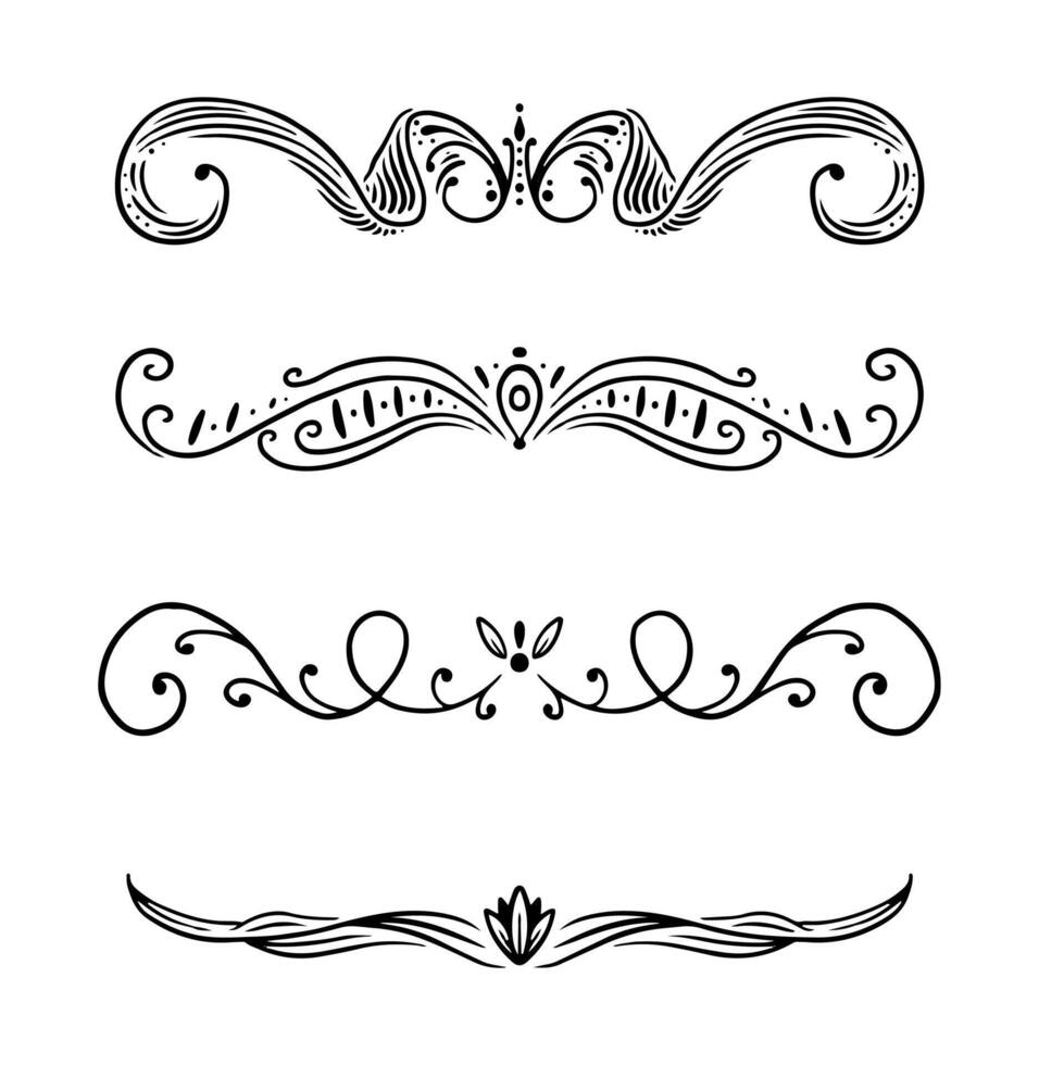 Four divider thin line element set vector