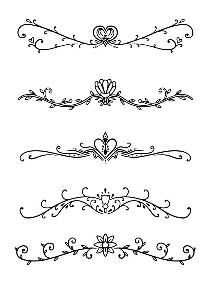 Set of classic lines and borders vector