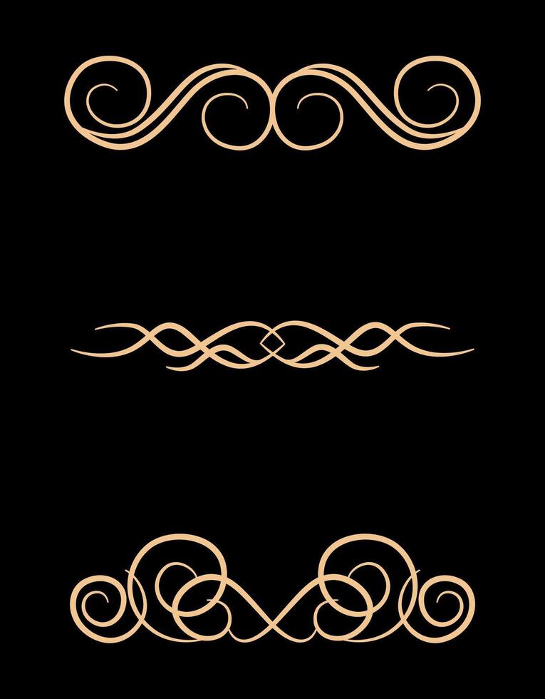 Assorted Divider Collection Template on Gold colour vector