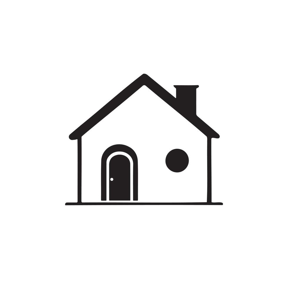 A modern home icon for living silhouette on white background vector