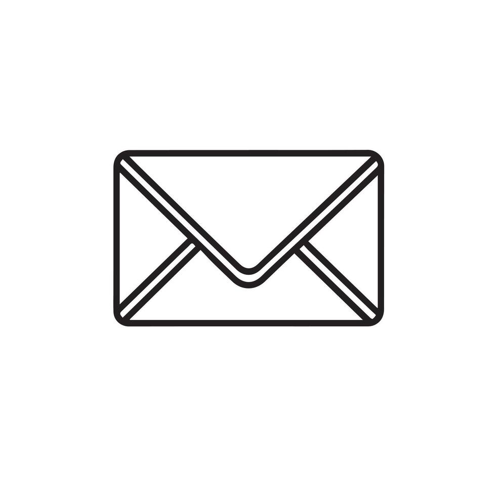 An email icon silhouette on white background for communication vector