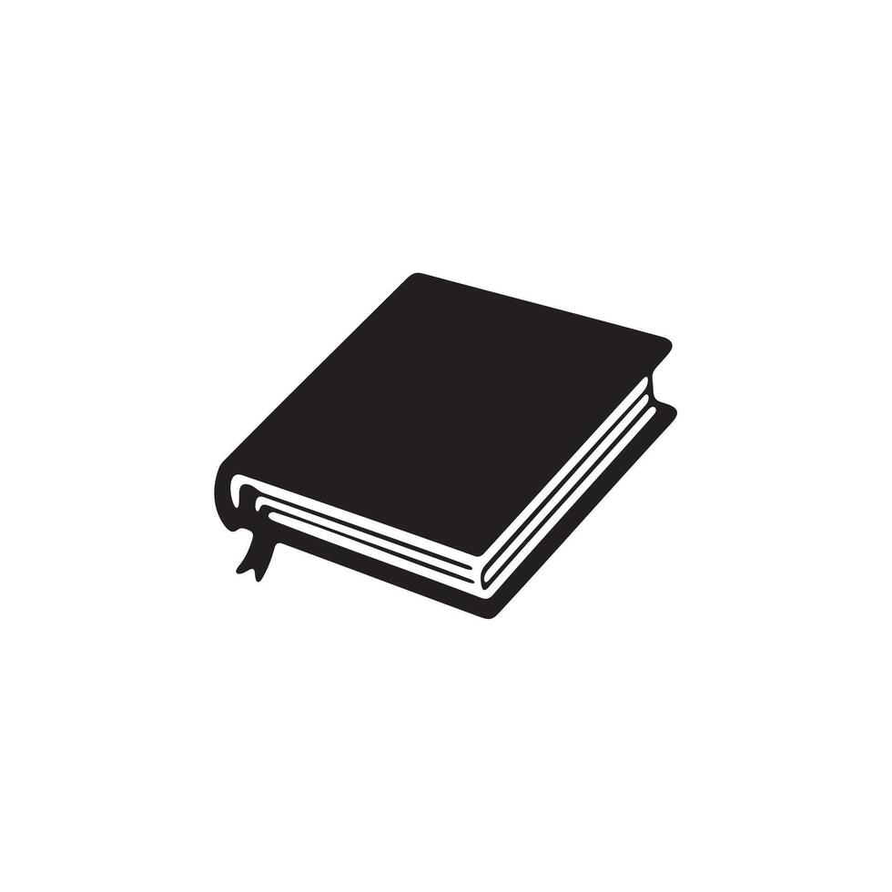 A closed book icon silhouette on white background vector
